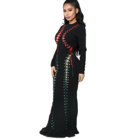 Lace Up Gothic Gown Midival Dress Corset dollskill - Picture 5 of 8